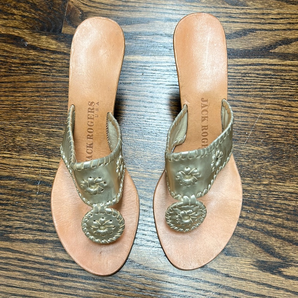 Gold Jack Rogers Wedge Size 7-M